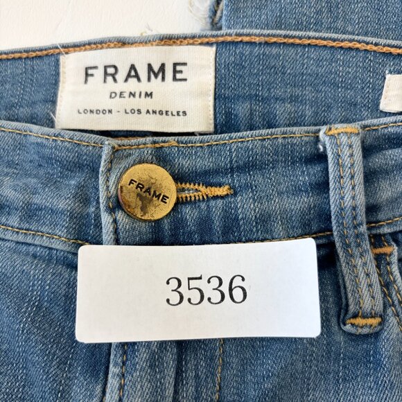 Frame Jeans Womens 27 Blue Le High Skinny Mid-Rise Fray Step Hem Stretch Denim - Picture 12 of 12